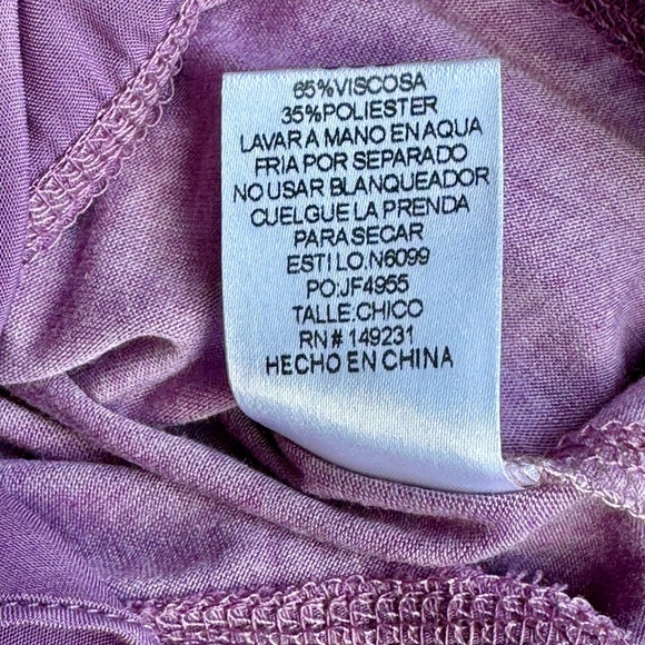 NWT Kori America Cowl Neck Tunic Top Purple Hi-Low Hem Size Small - Picture 5 of 10